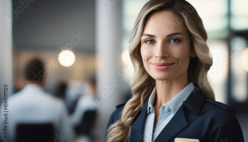 Uniformed professional in a workplace setting, illustrating job roles, professionalism, and attire.