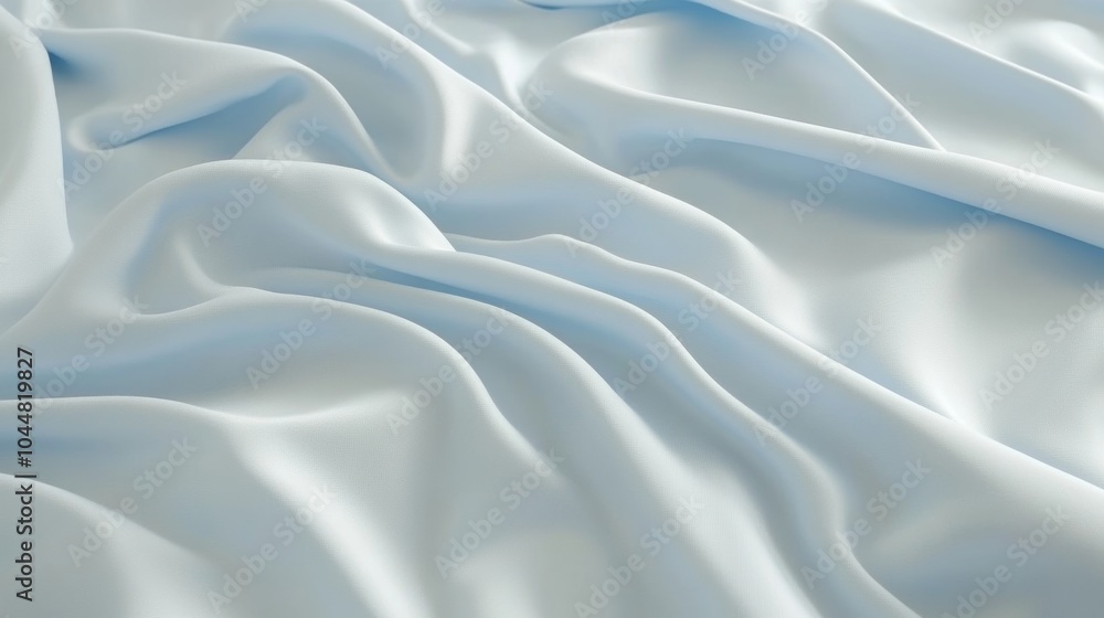 Fototapeta premium Soft Blue Satin Fabric Drape Background Texture