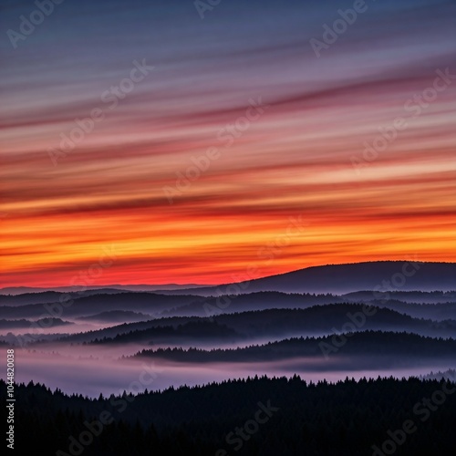 sunset, sky, landscape, mountain, sunrise, cloud, clouds, nature, sun, mountains, morning, dawn, dusk, red, sea, fog, evening, mist, sunlight, orange, light, blue, weather, beautiful, horizon