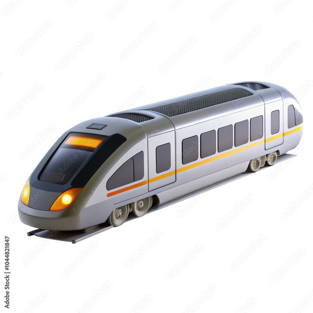 A sleek modern train model, depicted in a 3D render, featuring aerodynamic design, smooth lines, and bright lights. Perfect for transportation themes. A sleek modern train model, depicted in a 3D render, featuring aerodynamic design, smooth lines, and bright lights. Perfect for transportation themes.