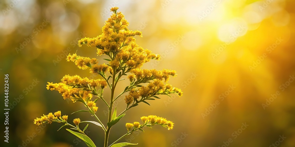 Obraz premium Silhouette of European goldenrod flower