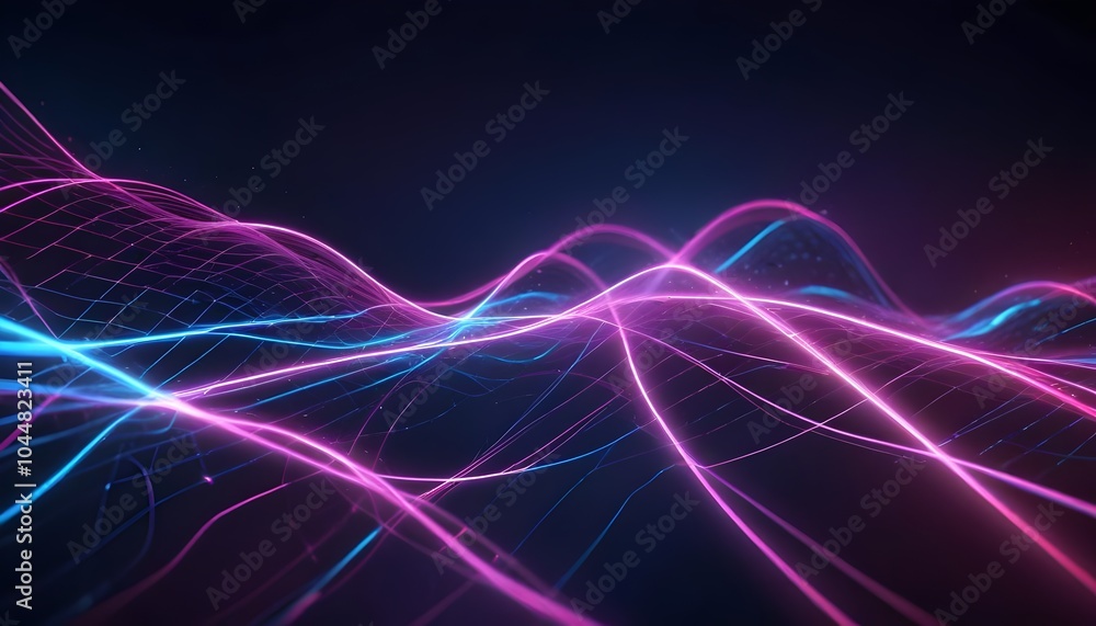Fototapeta premium Futuristic Abstract Background with Neon Lines and Light Effects