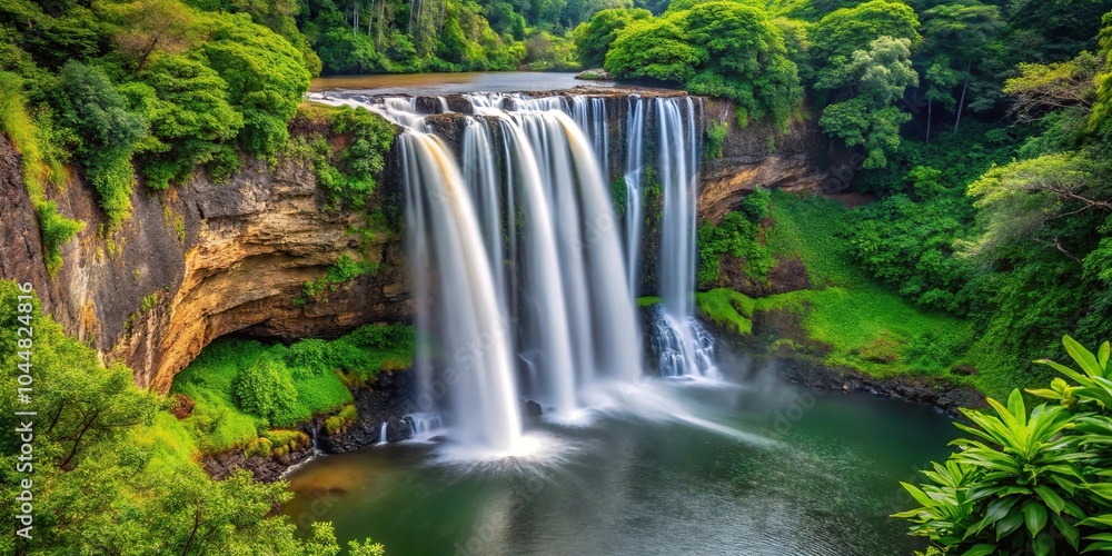Obraz premium Wailua River waterfall in extreme close-up