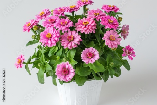 Wallpaper Mural Vibrant pink flowers in a white pot indoors during daylight Torontodigital.ca