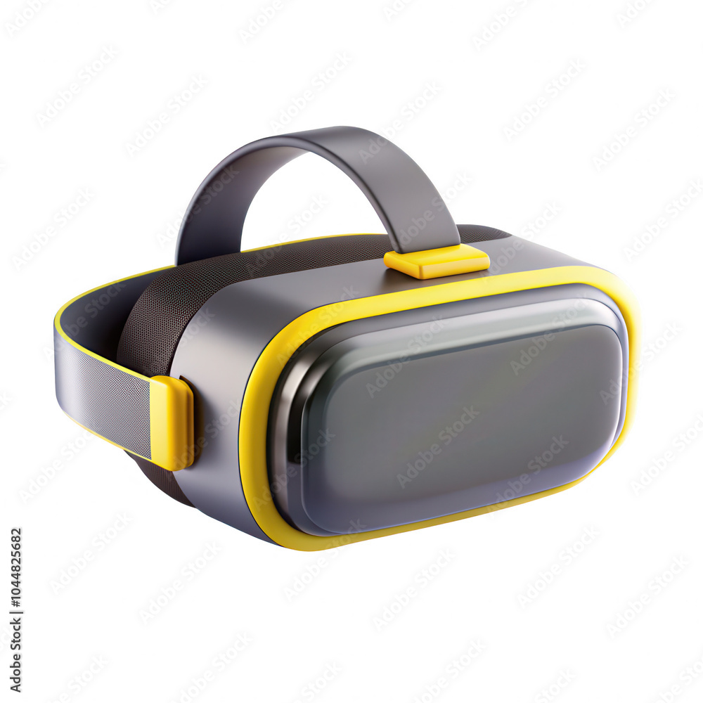 A sleek virtual reality headset featuring a modern design with a yellow accent. Ideal for immersive gaming and entertainment experiences. A sleek virtual reality headset featuring a modern design with a yellow accent. Ideal for immersive gaming and entertainment experiences.