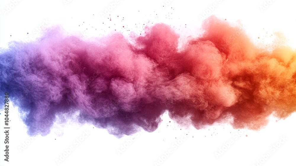Fototapeta premium Abstract Colorful Smoke Explosion on White Background Design Element