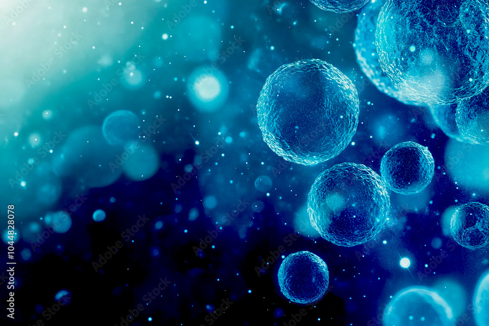 3D illustration of Bacteria. Bacteria on blue background. 3D illustration of Bacteria. Bacteria on blue background.