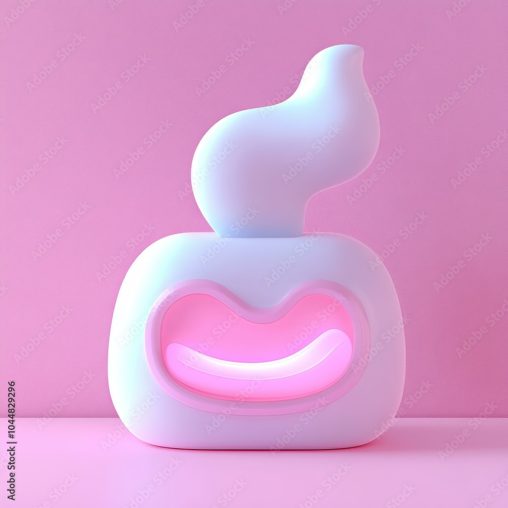 Modern Abstract Candle Sculpture, Pink Light-Up Cube Modern Abstract Candle Sculpture, Pink Light-Up Cube