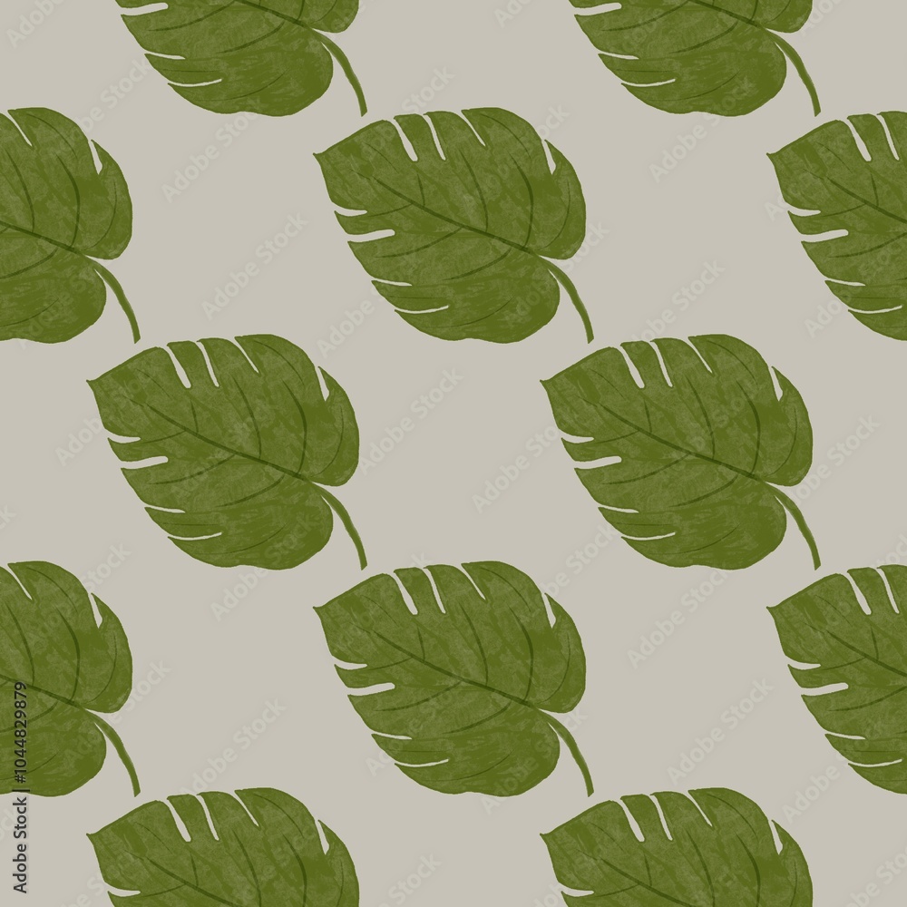 Fototapeta premium Pattern with green leave