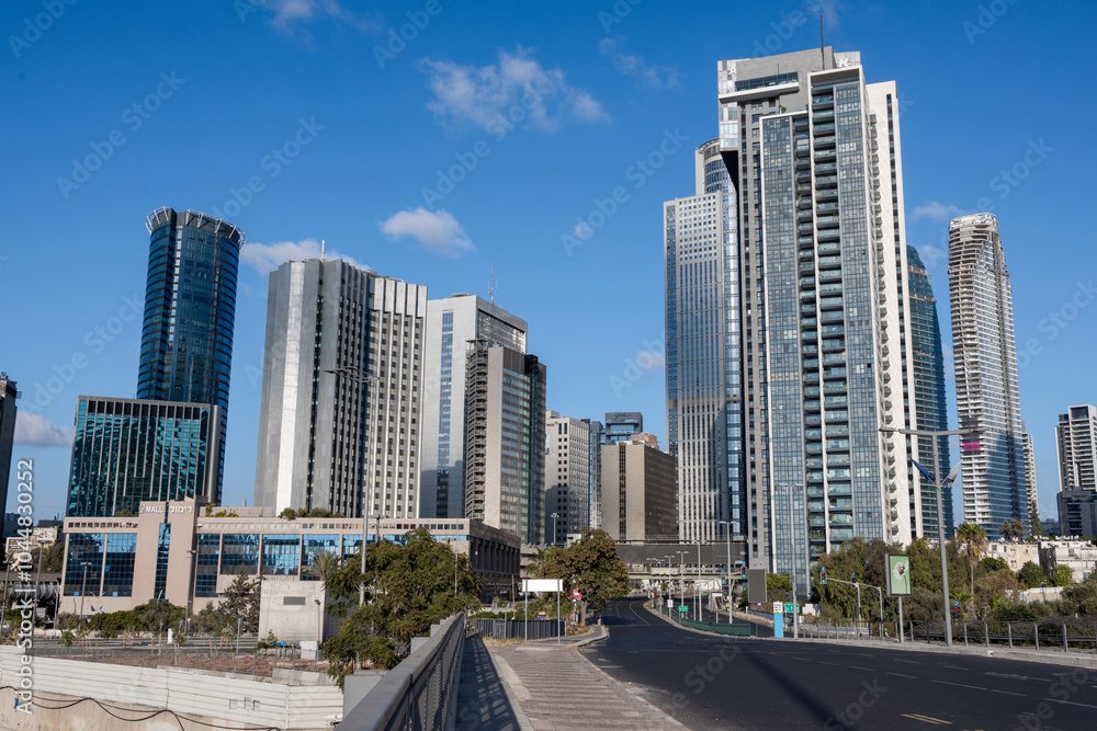 Ramat Gan, Israel August 12, 2024; A view of buildings and skyscrapers in the stock market also called Habursa in the west of the city Ramat Gan, Israel August 12, 2024; A view of buildings and skyscrapers in the stock market also called Habursa in the west of the city