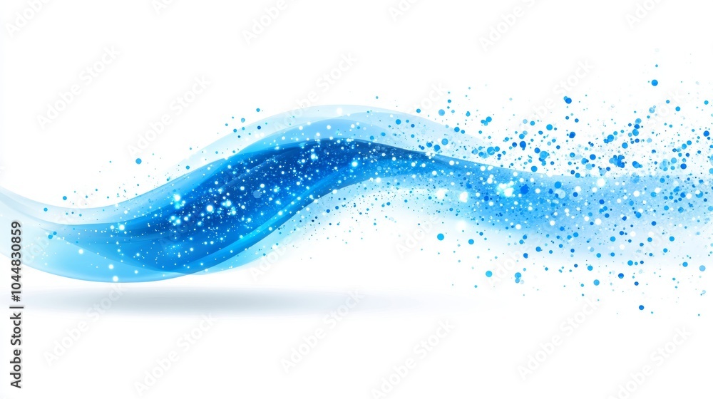 Abstract Blue Wave With Sparkling Particles Digital Art Graphic Design Background Text Abstract Blue Wave With Sparkling Particles Digital Art Graphic Design Background Text