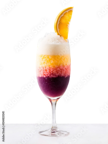 California Wine Slushie Tall glass with crushed ice wine and fruit puree refreshing adult treat photo