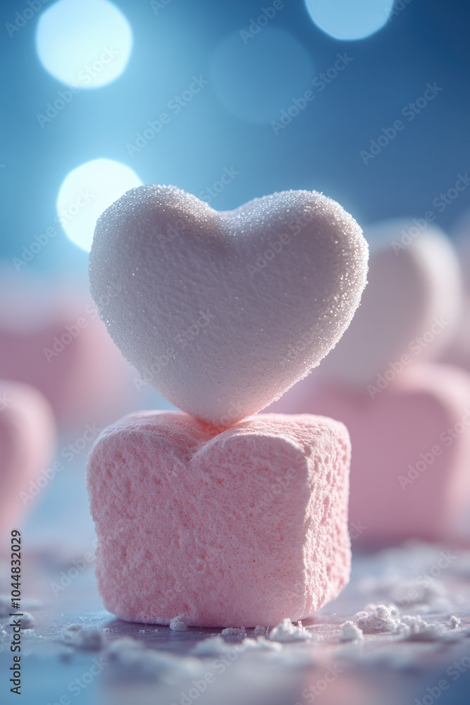 Obraz premium Rainbow-colored marshmallow background