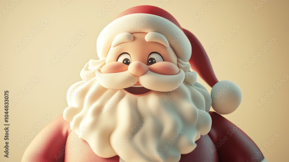 A cartoonish image of Santa Claus with a big smile on his face A cartoonish image of Santa Claus with a big smile on his face
