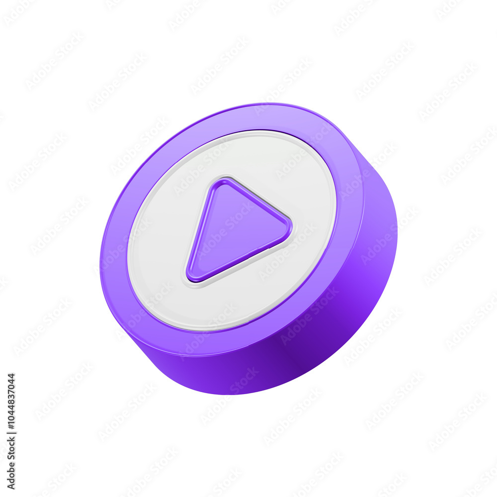 Play button music video 3d icon blue color Play button music video 3d icon blue color