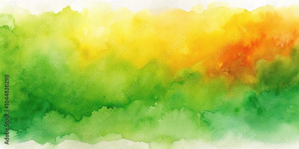 Fototapeta premium Watercolor background texture with green, yellow, and orange tones