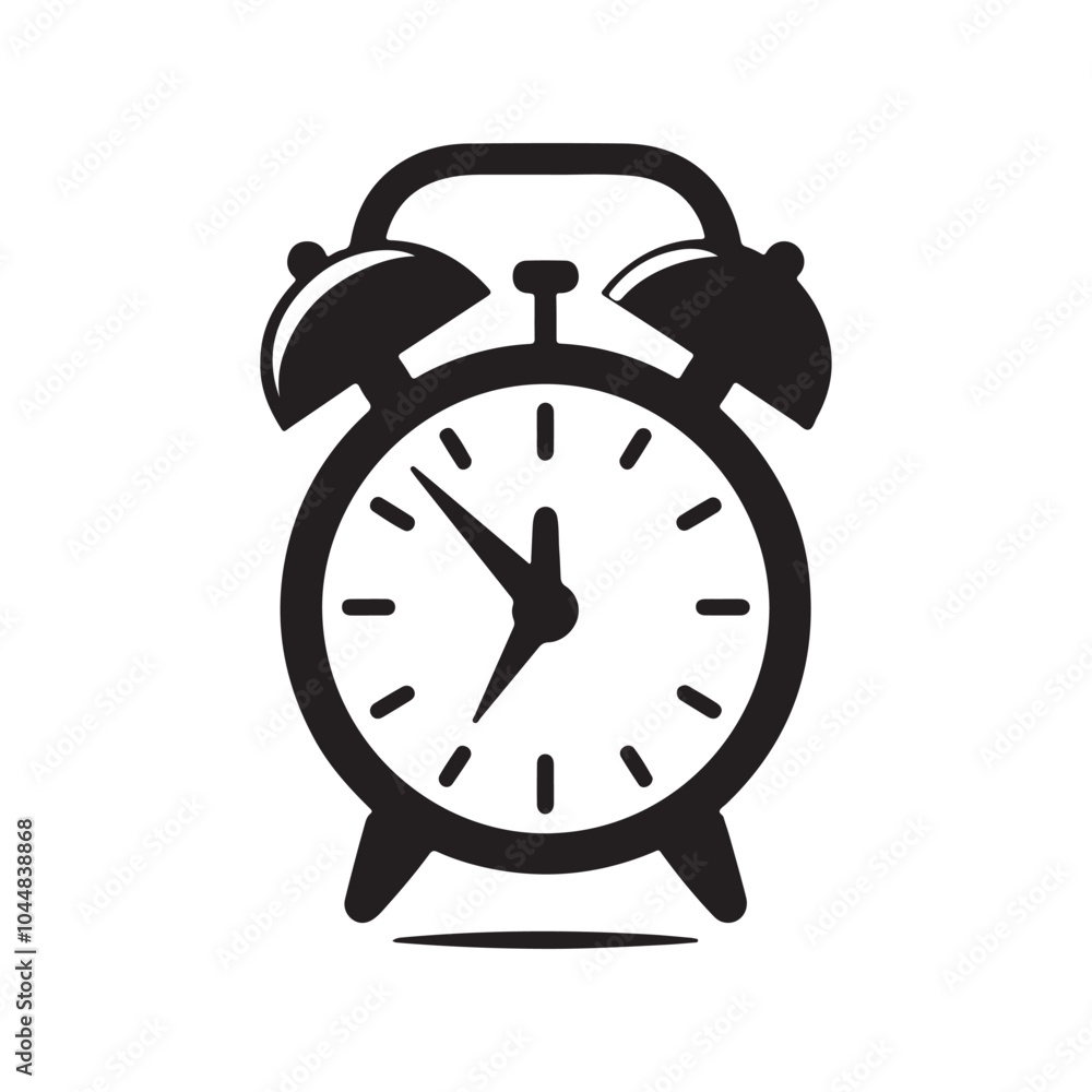 simple alarm clock vector silhouette icon simple alarm clock vector silhouette icon