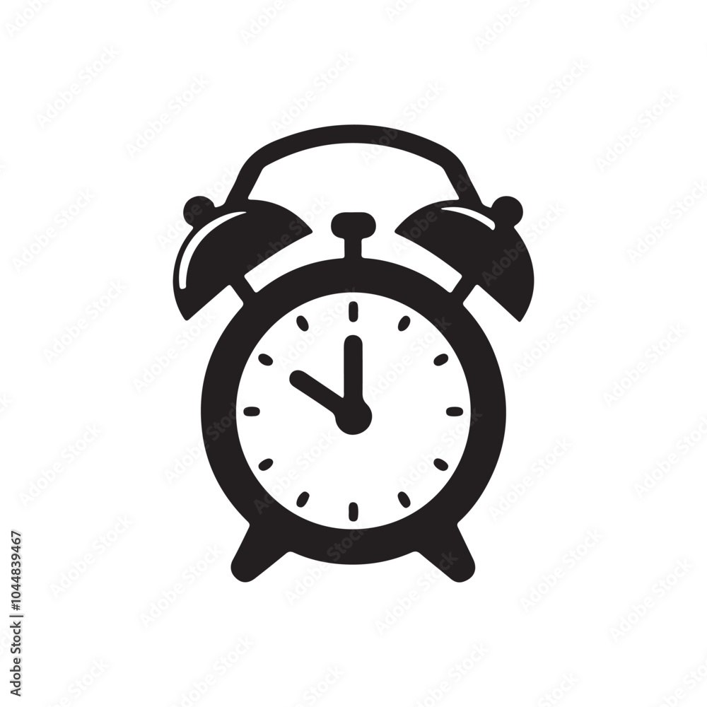 simple alarm clock vector silhouette icon simple alarm clock vector silhouette icon