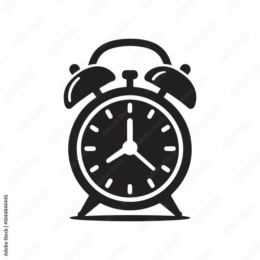 alarm clock silhouette vector icon alarm clock silhouette vector icon