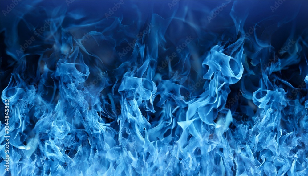 Obraz premium 青い炎. Blue Flames. AI generated.