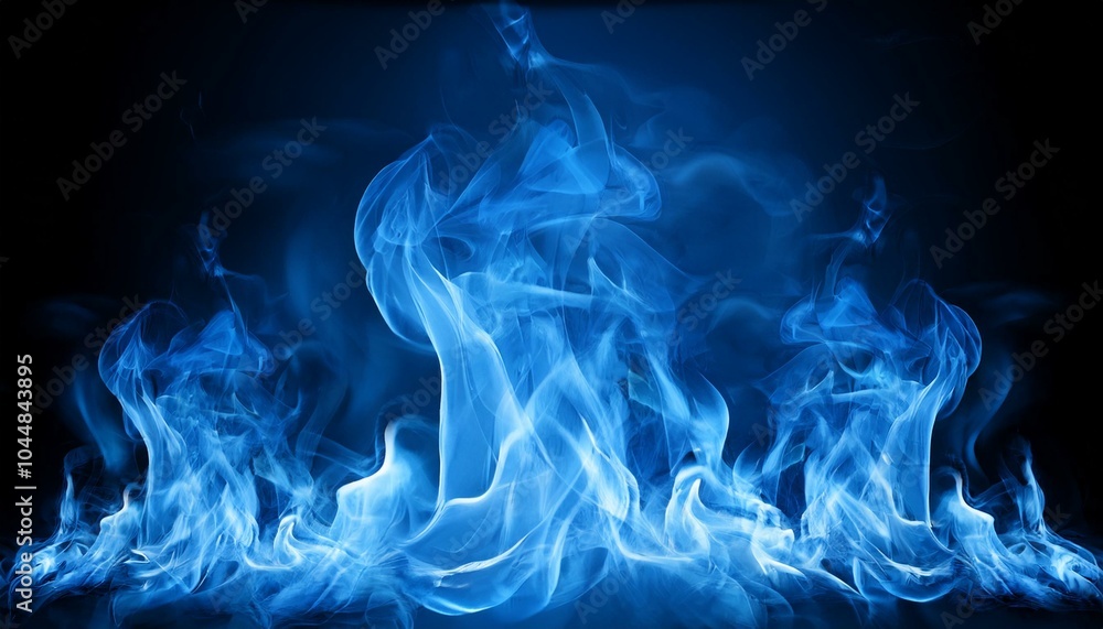 Fototapeta premium 青い炎. Blue Flames. AI generated.