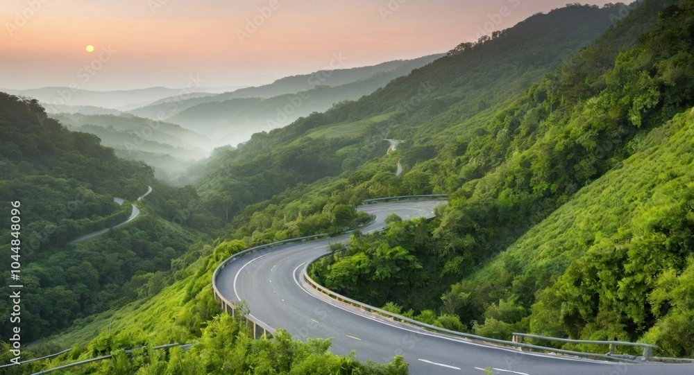 Image of a road against a background of nature Image of a road against a background of nature