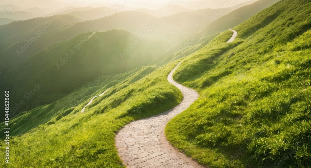 Image of a road against a background of nature Image of a road against a background of nature