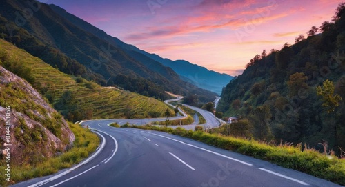 Image of a road against a background of nature