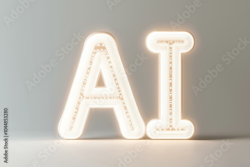 Obraz na płótnie Illuminated Neon Letters AI w salonie