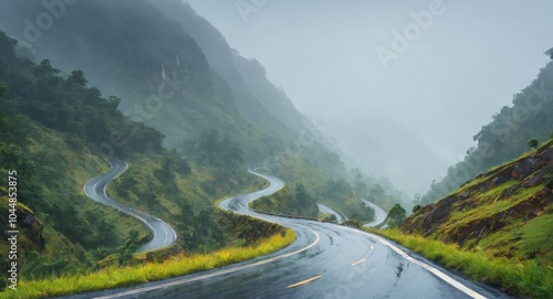 Image of a road against a background of nature