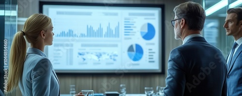 Executives and consultants reviewing a corporate development roadmap
