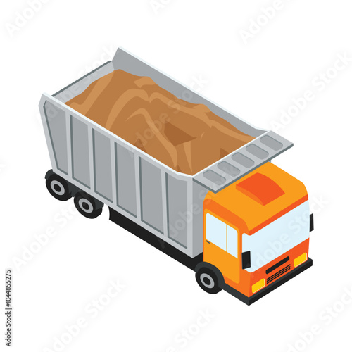 Truck Loader Isometric Vector Illustration