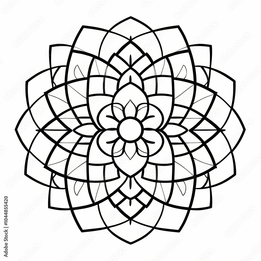 Obraz premium Mandala pattern Coloring book wallpaper design art. tile pattern greeting card sticker lace pattern and tattoo, yoga design. mandala illustration. on white background