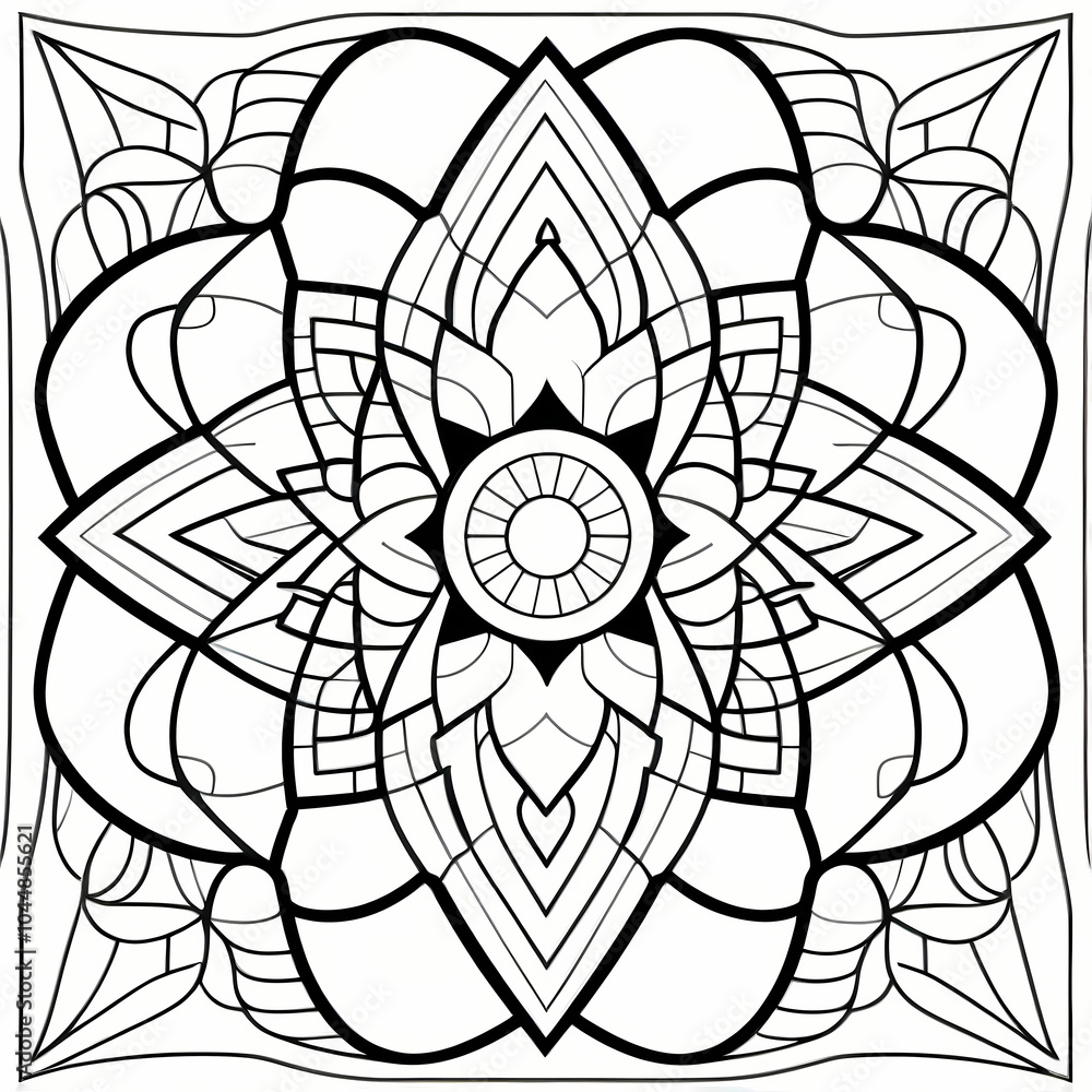 Obraz premium Mandala pattern Coloring book wallpaper design art. tile pattern greeting card sticker lace pattern and tattoo, yoga design. mandala illustration. on white background