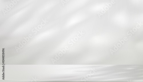 White Background,Wall Interior Studio Room with Light,Shadow on 3d Podium Stand Display for Spring Product Design,Vector illustration minimal scene mockup for Winter,Christmas backdrop background