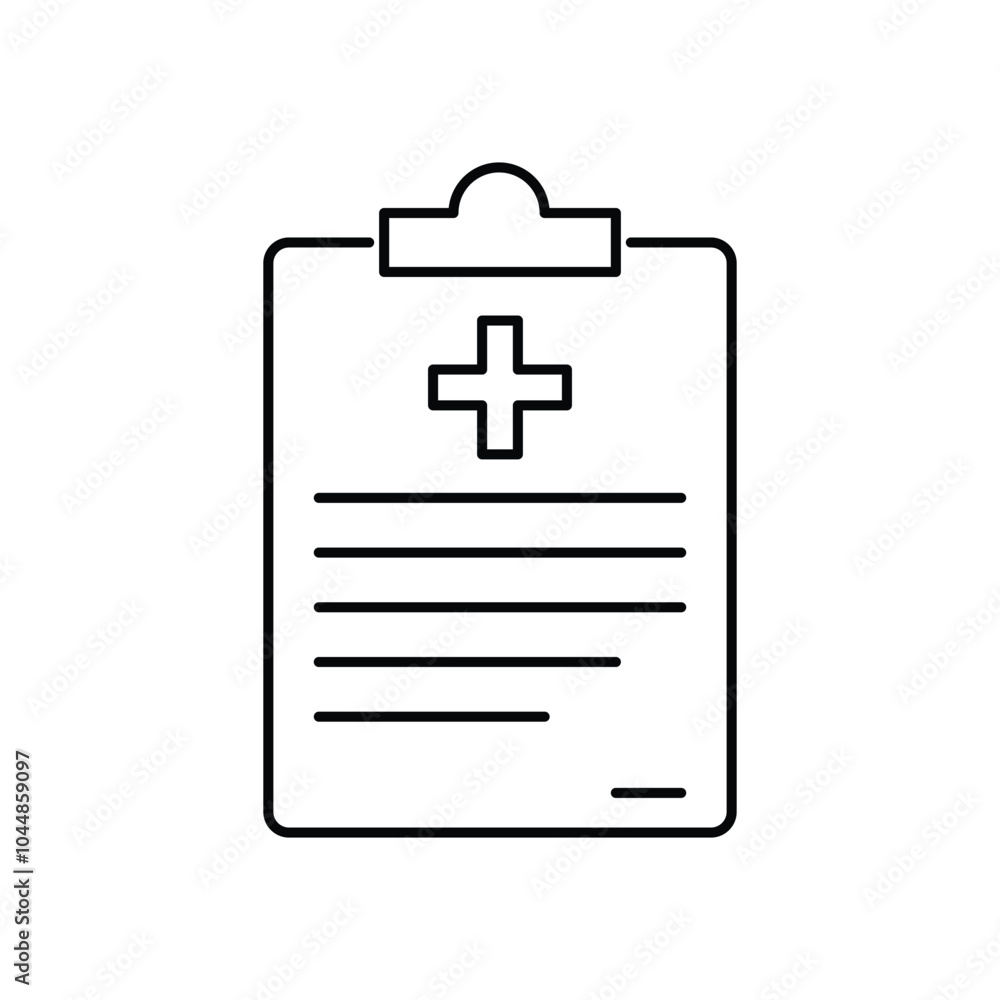 clipboard medical test history icon vector design outline style clipboard medical test history icon vector design outline style