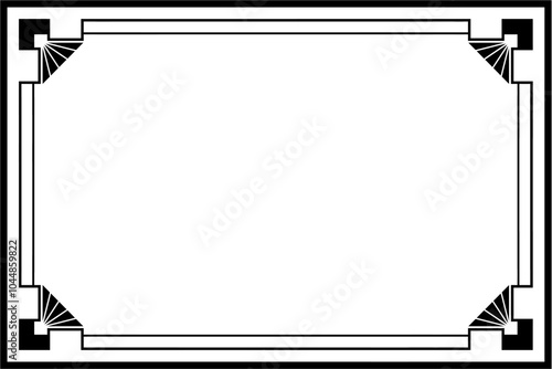 Art Deco frame on white background	