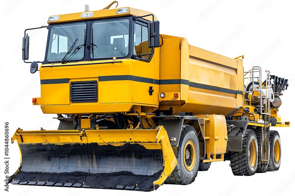 Asphalt spreader machine isolated on white background Asphalt spreader machine isolated on white background