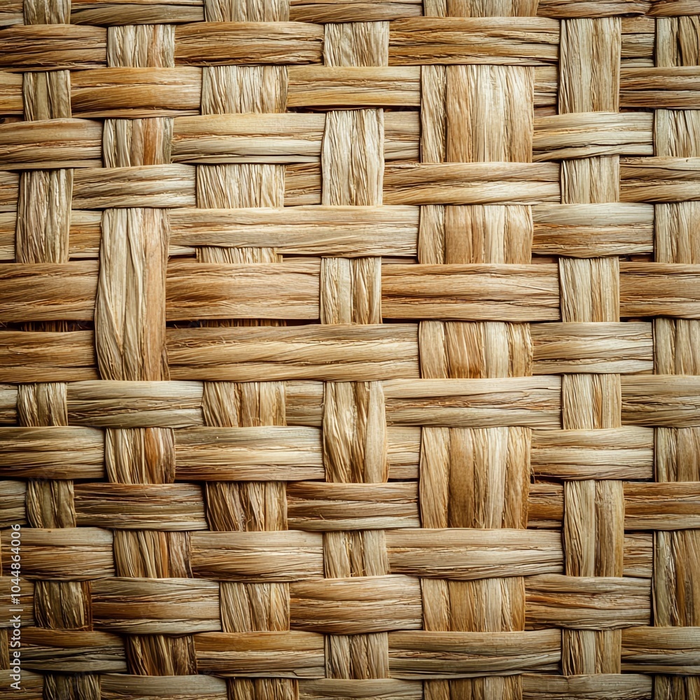 Close-up of woven wicker texture, beige and brown pattern in natural sunlight. Close-up of woven wicker texture, beige and brown pattern in natural sunlight.