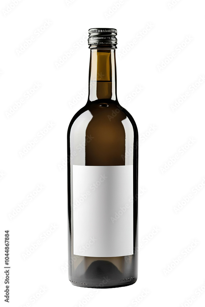 White bottle with a cap and label space, isolated on transparentbackground White bottle with a cap and label space, isolated on transparentbackground