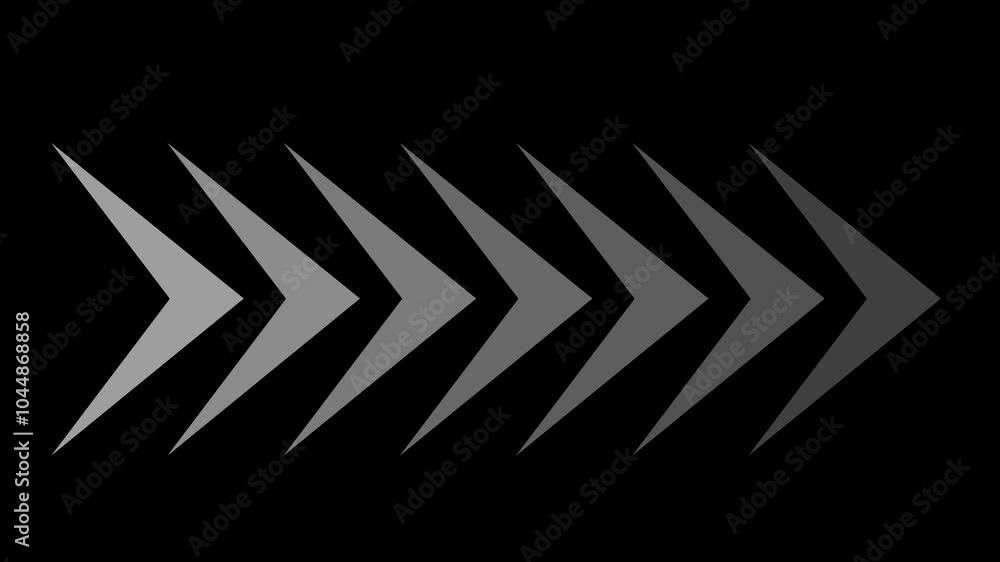 Abstract beautiful white arrows icon , animation on the black background . Abstract beautiful white arrows icon , animation on the black background .
