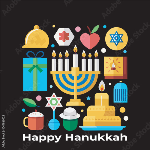 Happy Hanukkah vector illustration