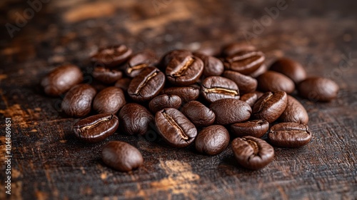 The Coffee Beans on Wood