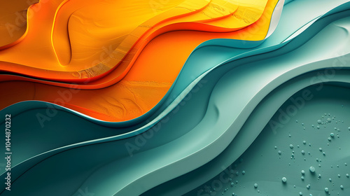 4K Abstract wallpaper colorful design, shapes and textures, colored background, teal and orange colores