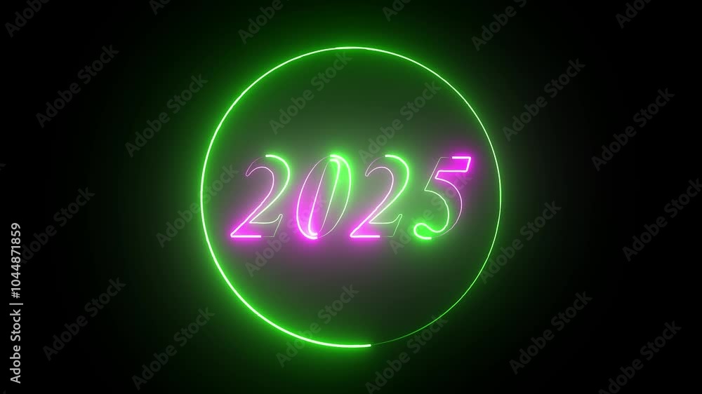2025 happy new year icon on black background 2025 happy new year icon on black background
