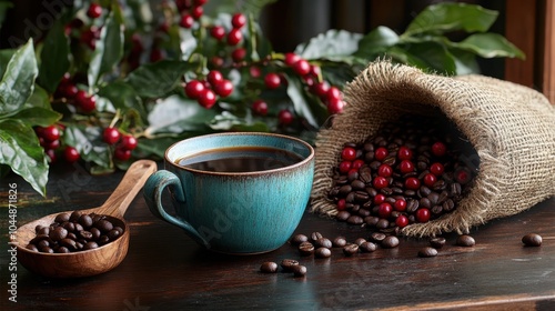 The Coffee Cup and Beans