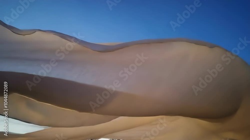 wavy fabric in the wind with sky background