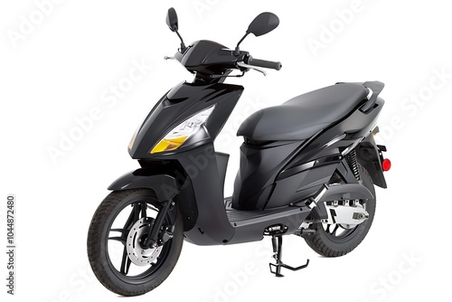 Black scooter isolated on white background