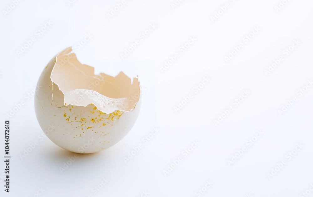 Studio shot of egg shell isolated on white background Studio shot of egg shell isolated on white background