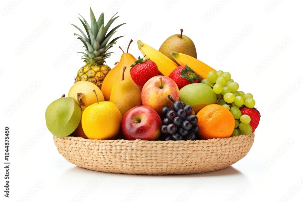 Basket fruit pineapple banana. Basket fruit pineapple banana.